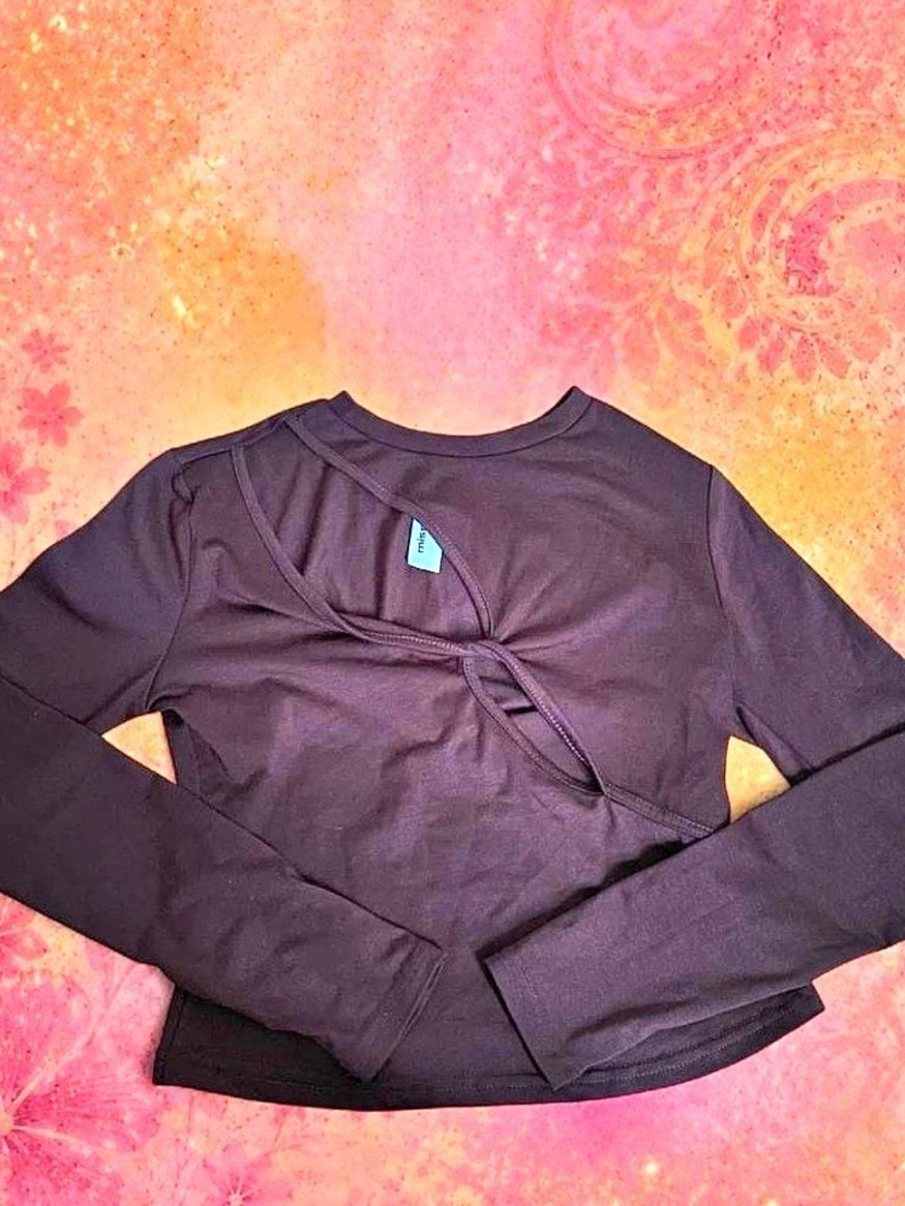 Missguided Twist Front Long Sleeve Going Out Top Brown Small
